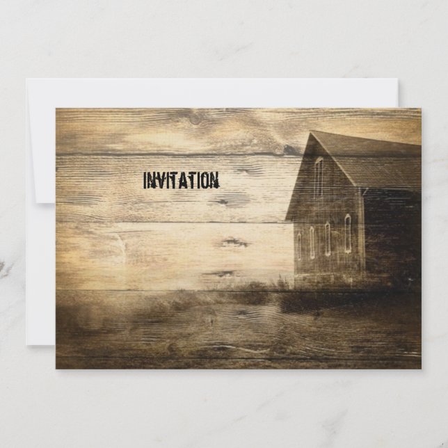 Invitation cabane primitive de campagne occidentale ancienne  (Devant)