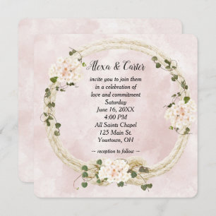 Invitation Câble Wreath et Bouquets Hydrangea