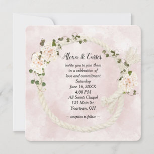 Invitation Câble Wreath et Bouquets Hydrangea