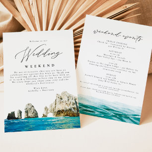 Invitation Cabo Mexique Mariage Bienvenue lettre Itinéraire