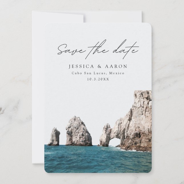 Invitation Cabo San Lucas Mariage Mexique Enregistrer la date (Devant)
