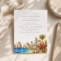 Cabo San Lucas Mexique Plage Aquarelle Mariage
