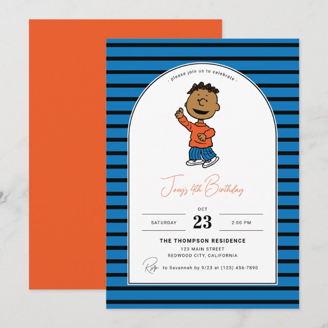 Invitation cacahuètes | Anniversaire de Franklin (Devant / Derrière)