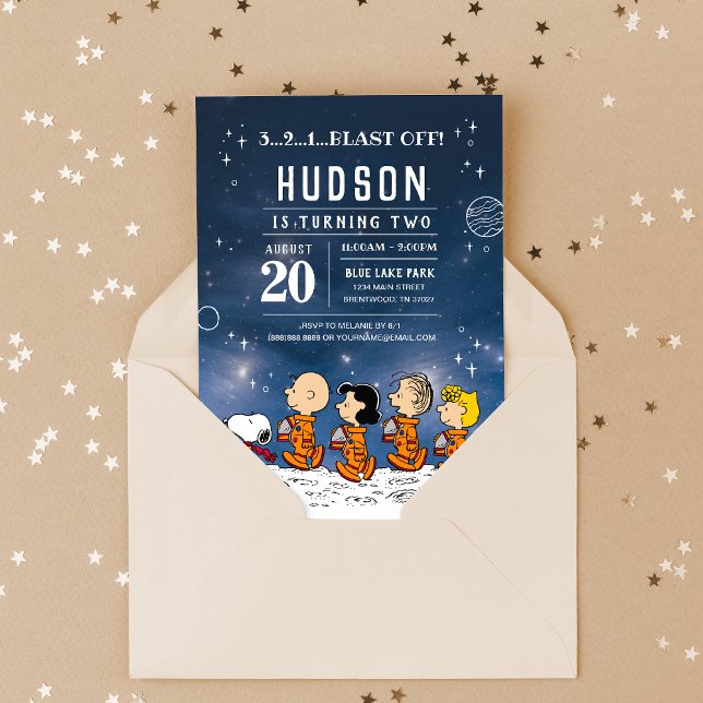 Invitation cacahuètes | Anniversaire de l'espace (Créateur téléchargé)