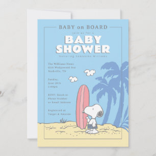 Invitation cacahuètes   Bébé à bord Baby shower d'été Snoopy