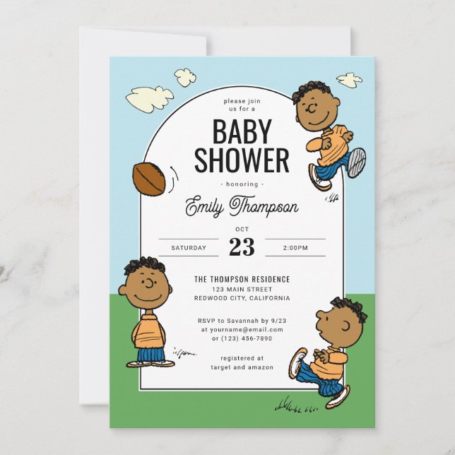 Invitation cacahuètes | Franklin Boys Baby shower (Devant)