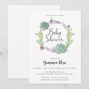 Invitation Cactus, baby shower de fiesta