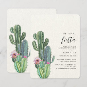 Invitation Cactus Bachelorette Week-End Fête Avec Itinéraire