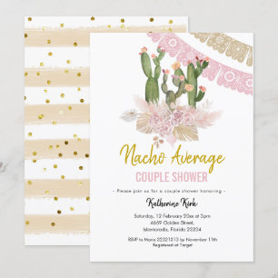 Invitation Cactus Boho Nacho Douche Couple Moyenne