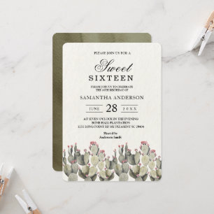 Invitation Cactus d'aquarelle verte moderne
