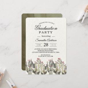 Invitation Cactus d'aquarelle verte moderne