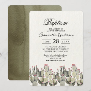 Invitation Cactus d'aquarelle verte moderne