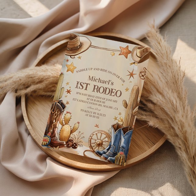 Invitation Cactus Desert 1st Rodeo Party (Créateur téléchargé)