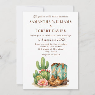Invitation Cactus Désert Arizona Cactées Mariage Cowboy 