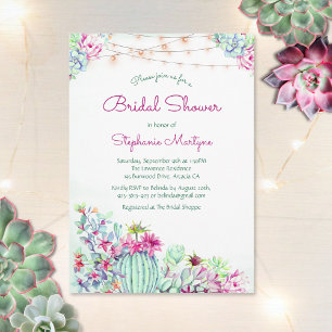 Invitation Cactus Fête des mariées de voyants de chaîne Succu