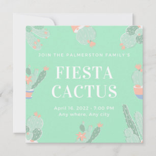 Invitation Cactus Fiesta Personnalisé Modifiable Succulent
