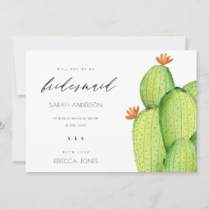 Invitation CACTUS FLEUR DE DÉsert aquarelle verte demoiselle 