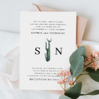 Cactus Minimaliste | Élégant Mariage Bohème Désert