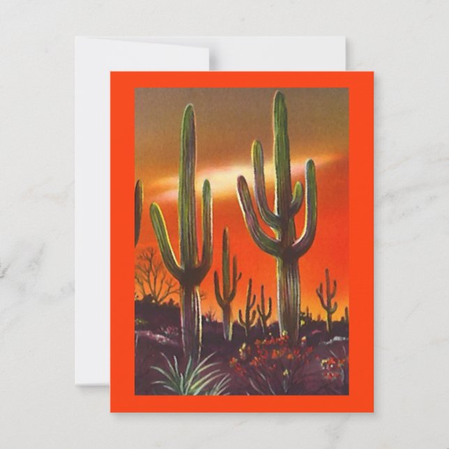 INVITATION CACTUS OCCIDENTAL DE SAGUARO DE COUCHER DU SOLEIL (Devant)