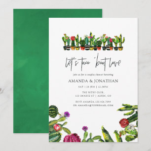 Invitation Cactus Plantes Succulentes Fête de Couple