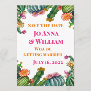 Invitation Cactus Succulent Enregistrer La Date Mariage