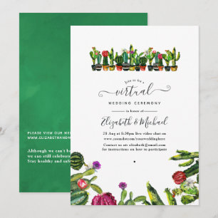 Invitation Cactus Succulents Fiesta Mariage virtuel en ligne