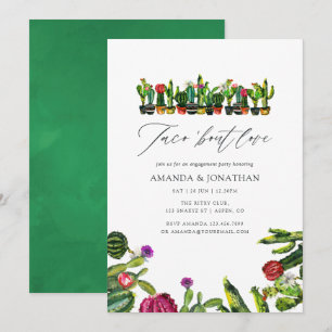 Invitation Cactus Succulents Fiesta Party