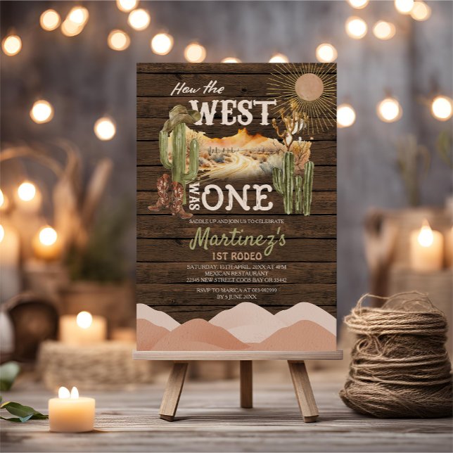 Invitation Cactus Wood Comment L'Ouest Était Un Cowboy Annive (Créateur téléchargé)