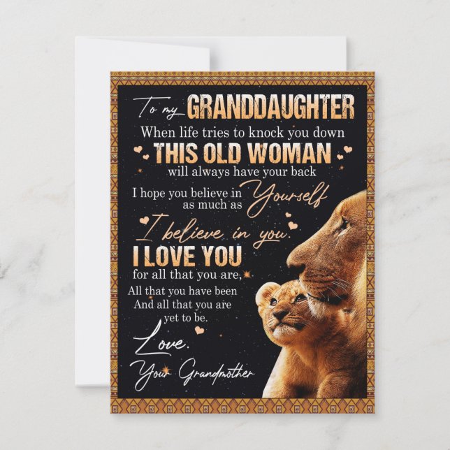 Invitation Cadeau à ma petite-fille de grand-mère, amateurs d (Devant)