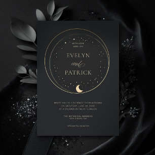 Invitation Cadeau céleste Moody Marine Elégant Mariage modern