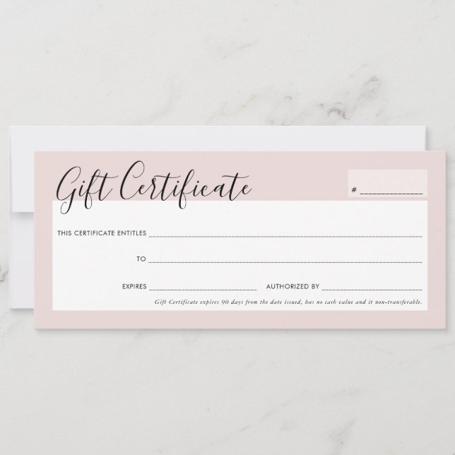 Invitation CADEAU CERTIFICAT élégant rose rose rose rose or I (Devant)