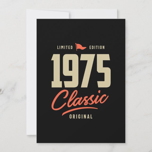 Invitation Cadeau d'anniversaire classique 1975 (Devant)