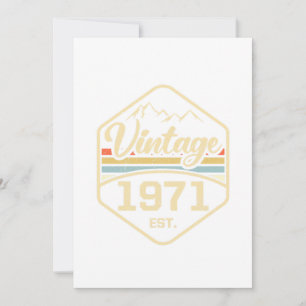 Invitation Cadeau d'anniversaire vintage 1971 50 ans