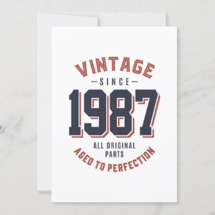 Invitation Cadeau d'anniversaire Vintage depuis 1987