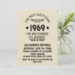 Invitation Cadeau d'anniversaire vintage personnalisé noir