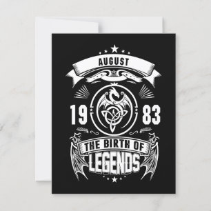 Invitation Cadeau d'août 1983 La Naissance Des Légendes