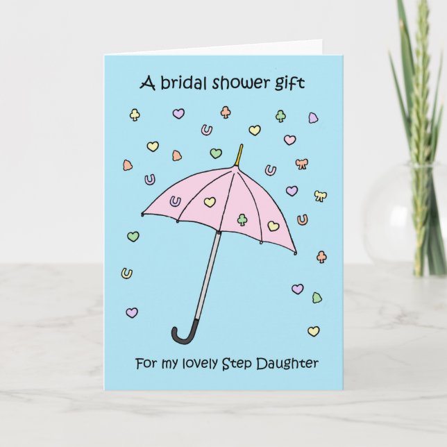 Invitation Cadeau de Fête des mariées pour Step Daughter. (Devant)