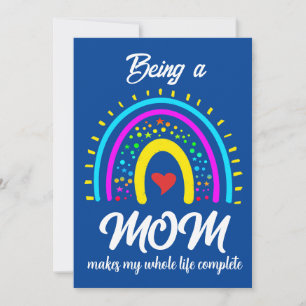 INVITATION CADEAU DE FETE DES MERES MAMAN ARC-EN-CIEL TENDANC