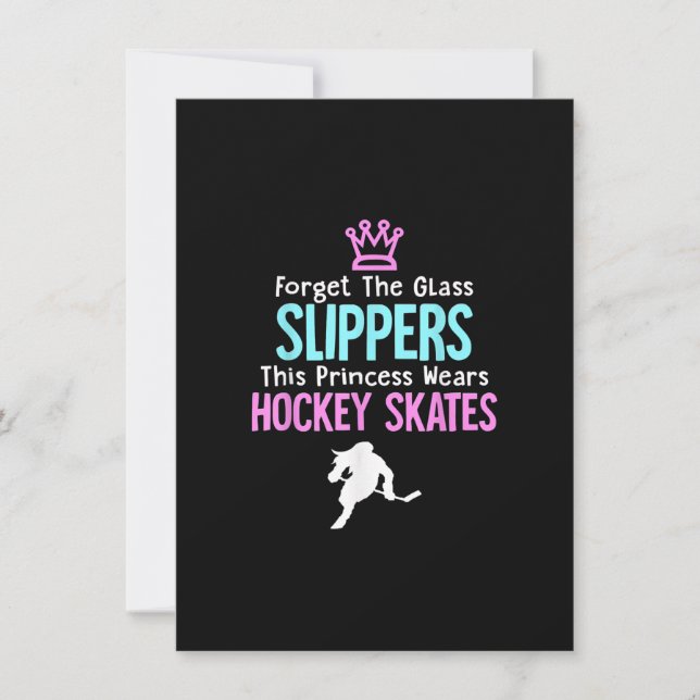 Invitation Cadeau de filles de hockey sur glace mignonnes pou (Devant)