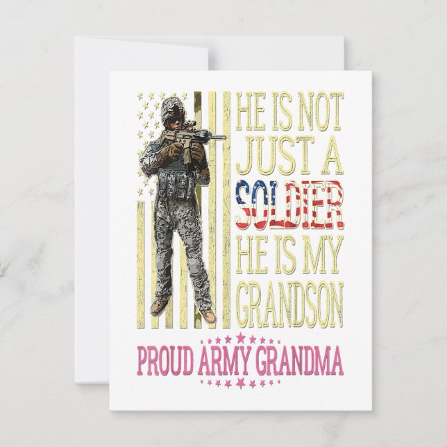 Invitation Cadeau de grand-mère d'armée fier soldat mon petit (Devant)