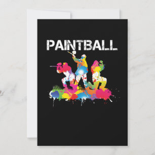 Invitation Cadeau de joueur de paintball Color Splat Paintbal