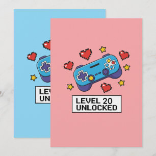 Invitation Cadeau de joueur personnalisable Niveau débloqué