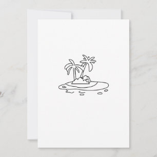 Invitation Cadeau de l'île paradisiaque, dessin au trait