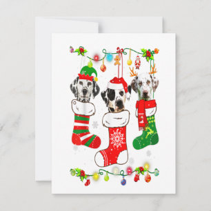 Invitation Cadeau de lumières de Noël dalmate Drôle de chien 