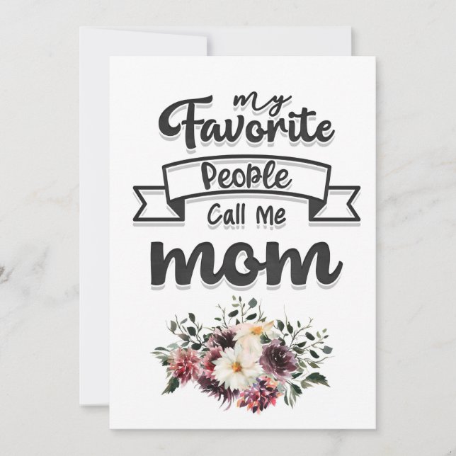 Invitation Cadeau de Mère Mes Personnes Préférées M'appellent (Devant)