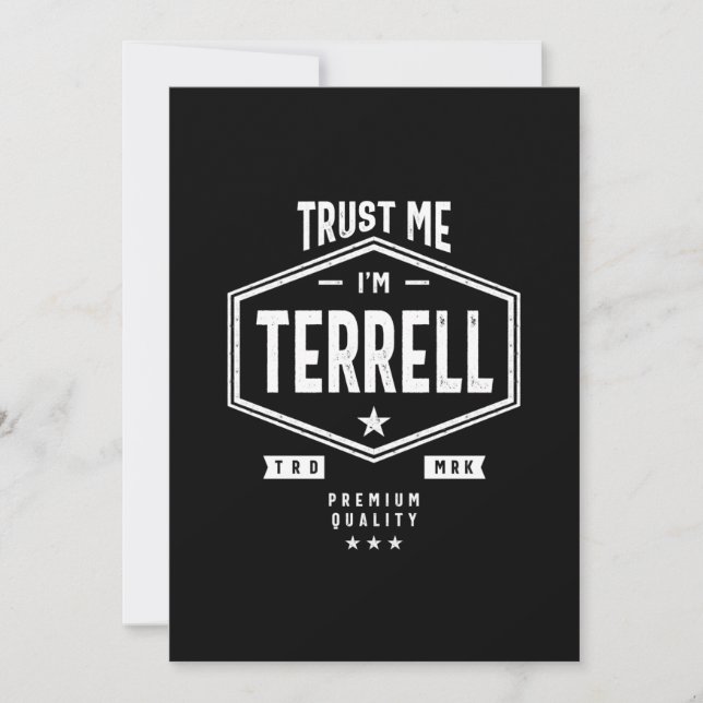 Invitation Cadeau de naissance avec nom personnalisé Terrell (Devant)