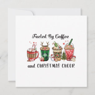 Invitation Cadeau de Noël Alimenté par le Café et la Joie de 