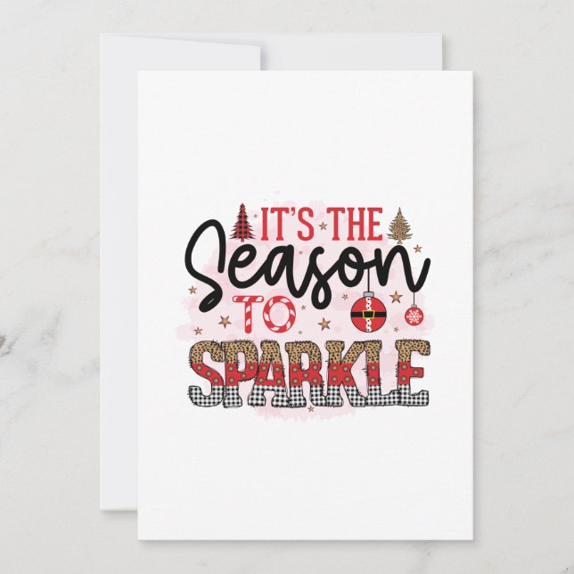 Invitation Cadeau de Noël C'est la saison pour briller (Devant)