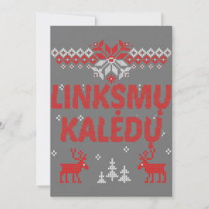 Invitation Cadeau de Noël lituanien Joyeux Noël Linksmu Kaled