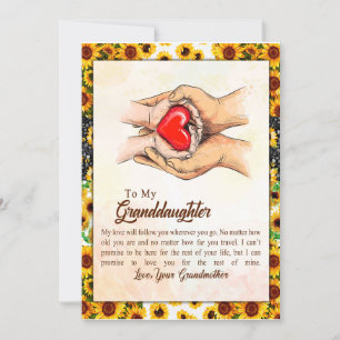 Invitation Cadeau de petite-fille   Amour Grand-mère Groupe f